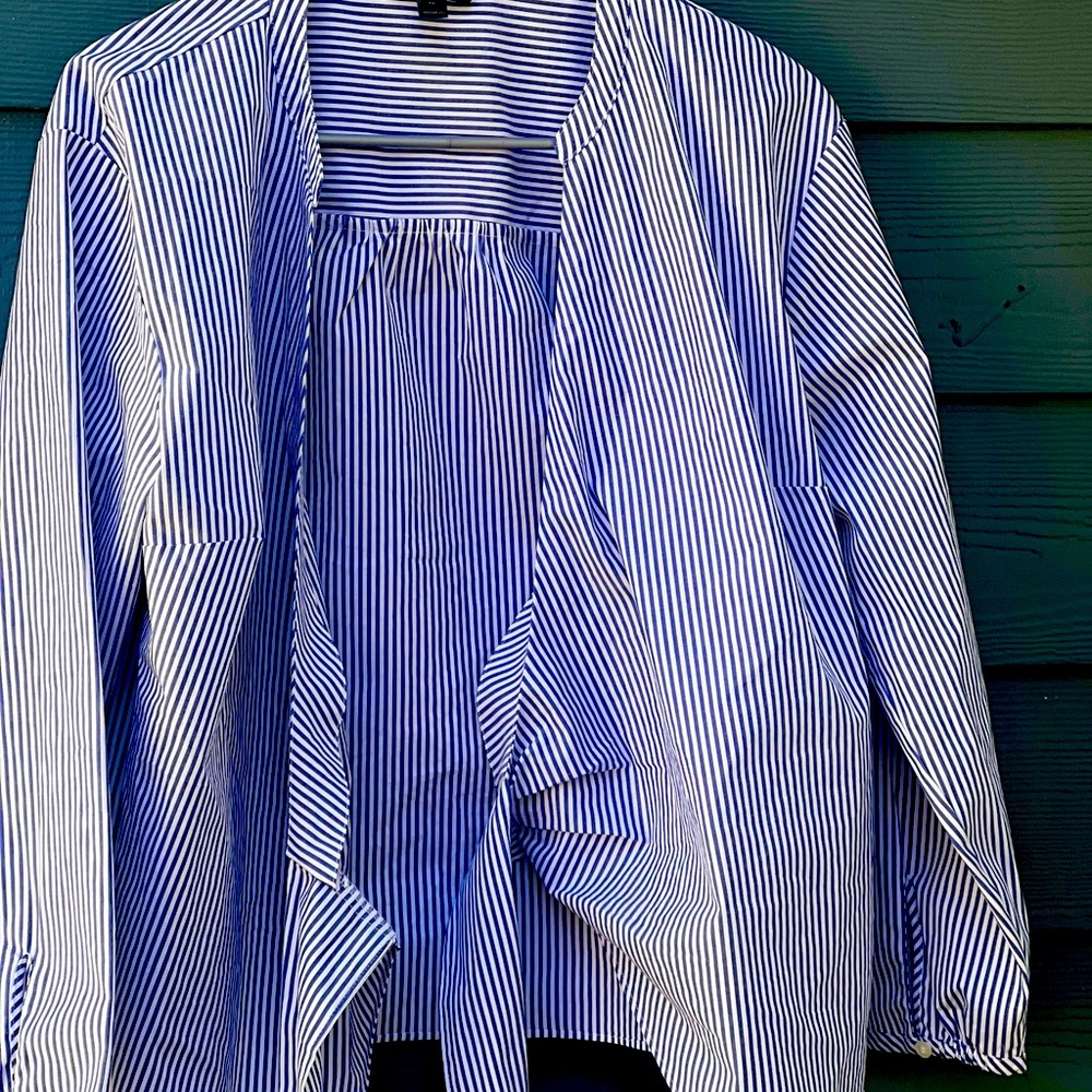 J. Crew Navy and White Striped Top